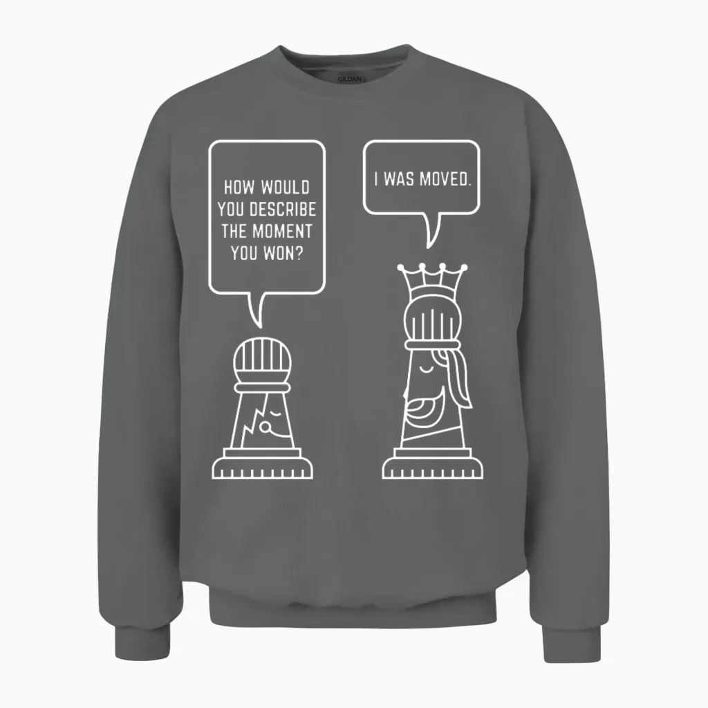 Chess King Chess Board Unisex Sweatshirt in Graphite Heather