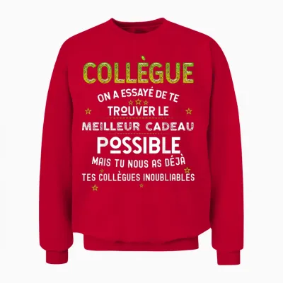 Gift for Our Colleague from the Best T-Shirt, Black, S Unisex Sweatshirt - Red