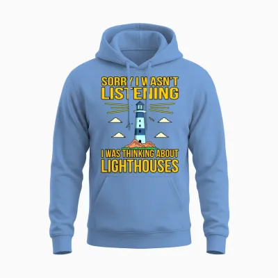Funny Lighthouse Gift Unisex Hoodie - Carolina Blue