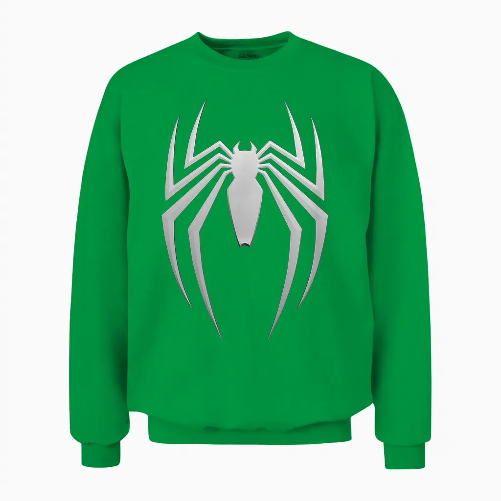 Marvel Spider-Man 2 Game Spider Logo Unisex Sweatshirt in Irish Green