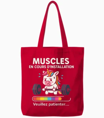 Running Muscles – Funny Sports Gift Women Fitness Unicorn Tote Bags - Red