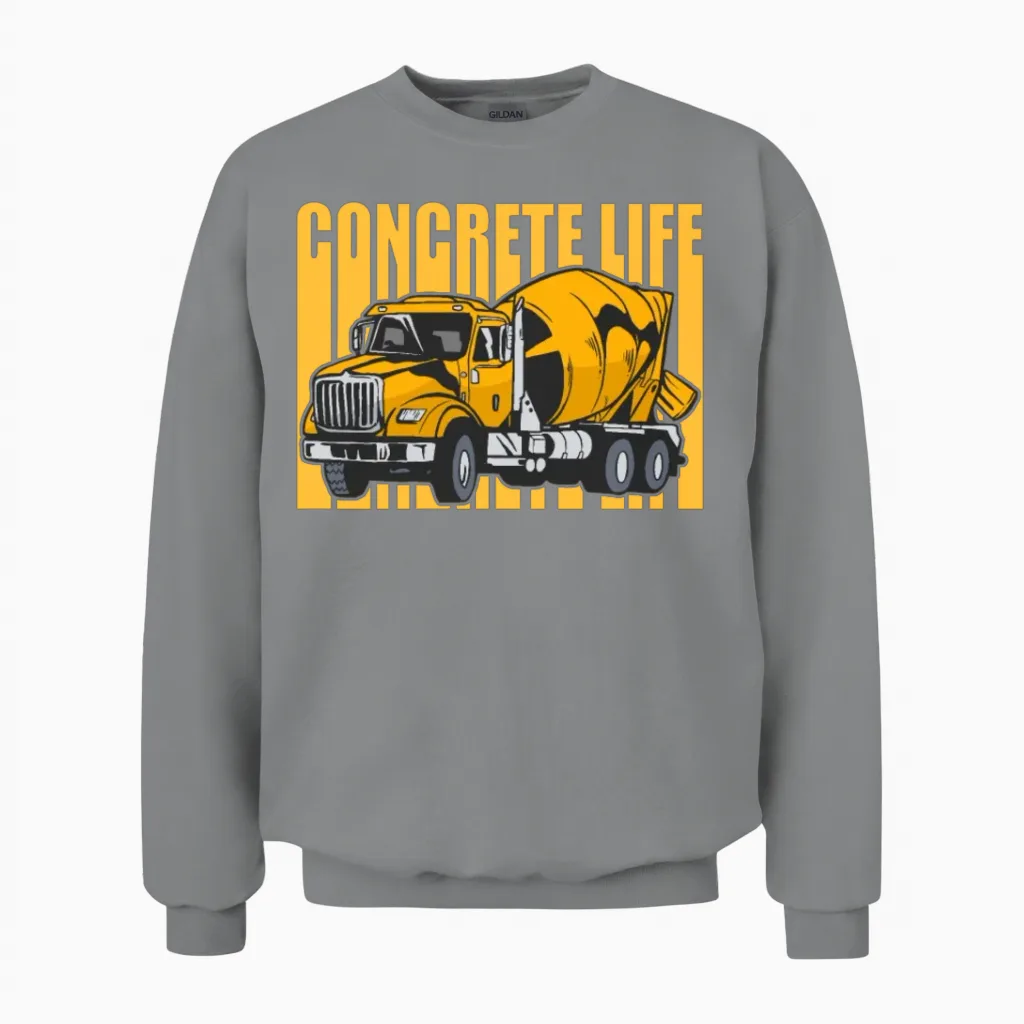 Concrete Finisher Concrete Life Concrete Mixer Unisex Sweatshirt in Sport Grey