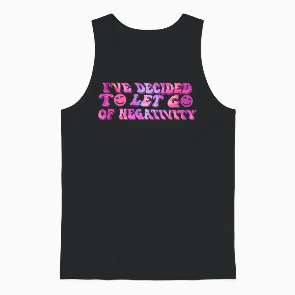 Motivational Affirmation Groovy Tie Dye Retro Hipp Unisex Tank Top in Black