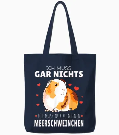 Ich Muss Nur Zu Meinen Meerschweinchen Tote Bags - Navy