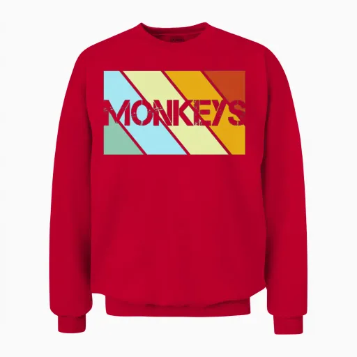 Monkey Retro Unisex Sweatshirt - Red