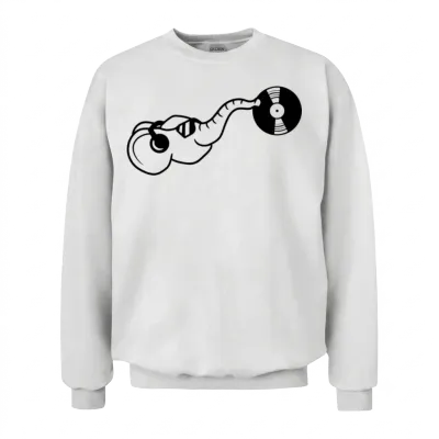 Head Disco Sunglasses Cool Plate Hang Up Club Dj P Unisex Sweatshirt - White