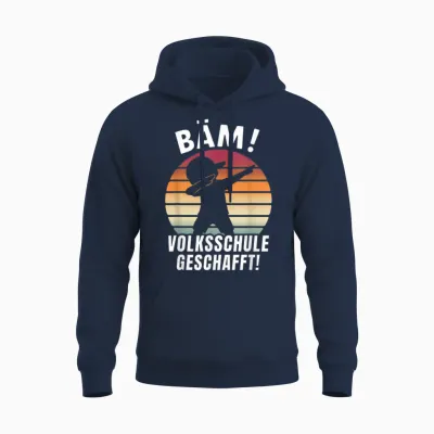 Bäm Volksschule Geschafft 2026 Volksschule Abschluss Unisex Hoodie - Navy