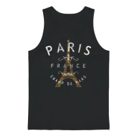Paris France Unisex Tank Top - Black – 1
