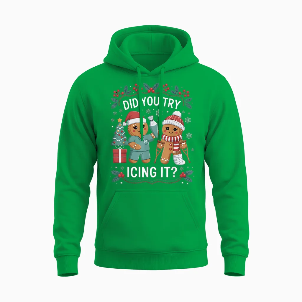 Physio Christmas Physical Therapy Holiday Season Christmas Unisex Hoodie in Irish Green
