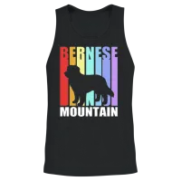Retro Dog Lover Bernese Dog for Dog Dad Unisex Tank Top - Black – 2
