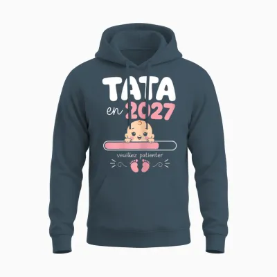 Future Tata En 2026 Cadeau Tante Annonce Grossesse Tatie Unisex Hoodie - Dark Heather