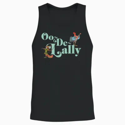 Disney Robin Hood Oo-De-Lally Iconic Quote Chest Text Logo Unisex Tank Top - Black