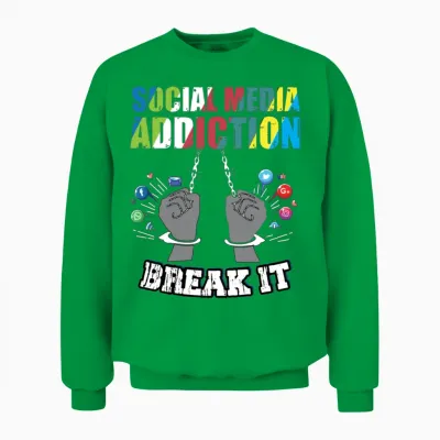 Social Media Awareness T-Shirt Design Unisex Sweatshirt - Irish Green