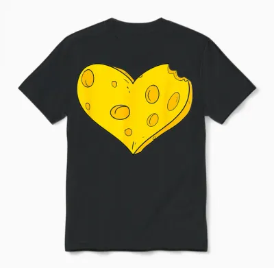 Herz Aus Käse Unisex T-Shirt - Black