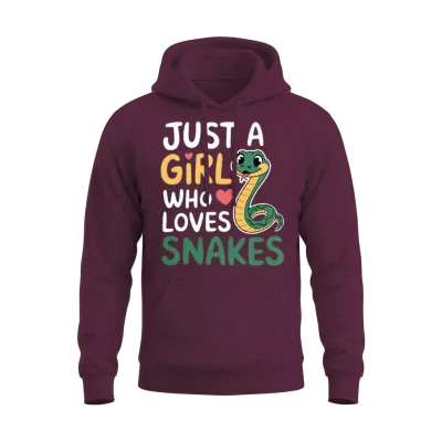 Just a Girl Who Loves Snakes Unisex Hoodie - Maroon