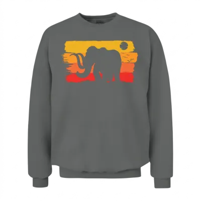 Retro Mammoth Elephant Unisex Sweatshirt - Graphite Heather