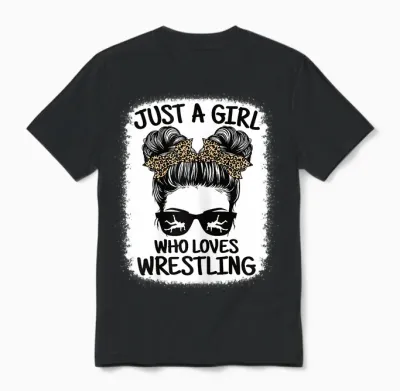 Just a Girl Who Loves Wrestling Funny Wrestle Lover Wrestler Unisex T-Shirt - Black