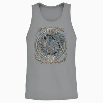 Odins Raven Viking Valhalla Viking Mythology T-Shirt, Black Unisex Tank Top - Sport Grey