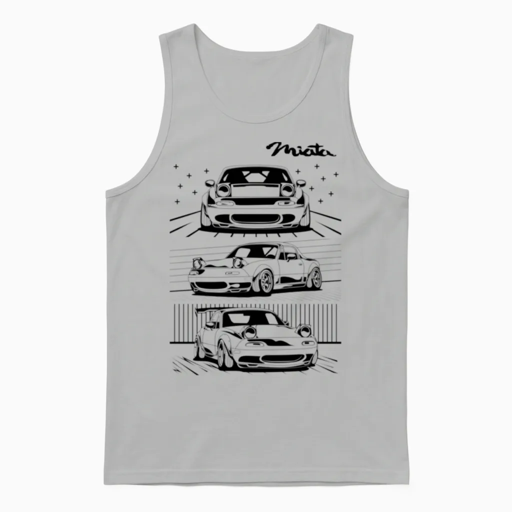 Mazda Miata Unisex Tank Top in Ash