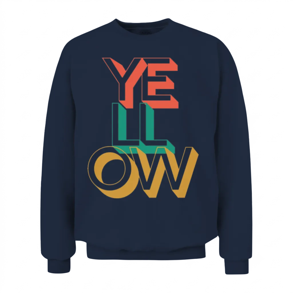 Retro Yellow Unisex Sweatshirt - Navy