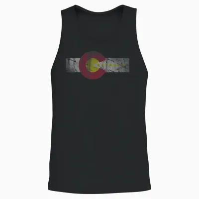 Retro 80s Flag of Colorado Unisex Tank Top - Black