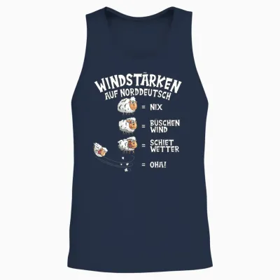 Wind Force in North German Sheep Nix Büschen Shiet Weather T-Shirt, Black Unisex Tank Top - Navy