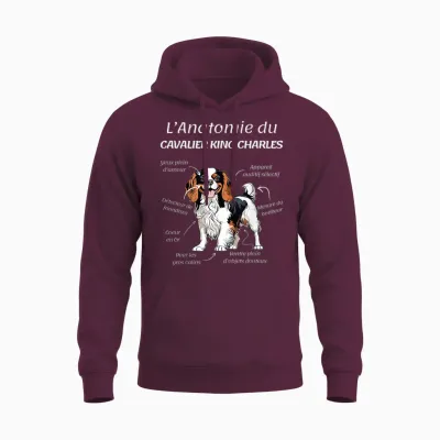 Cavalier King Charles Humour Women's Cavalier King Charles T-Shirt, Black, S Unisex Hoodie - Maroon