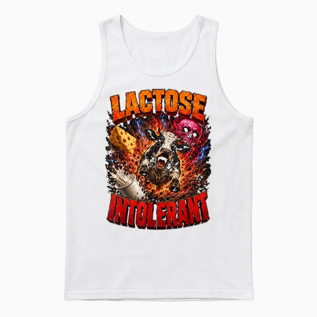 Milch Lustiges Laktose Intolerant Meme Unisex Tank Top in White