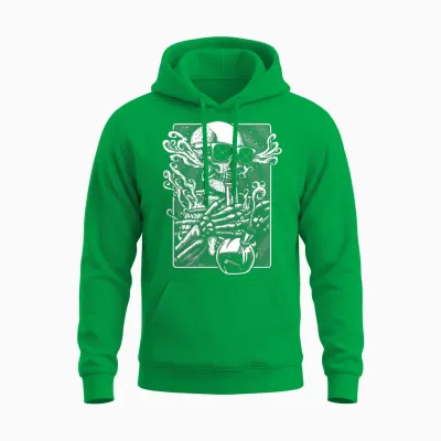 Bong Skeleton - White Unisex Hoodie - Irish Green