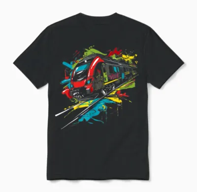 Graffiti Eisenbahn Modelleisenbahn Eisenbahnlinie Unisex T-Shirt - Black