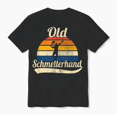 Old Butterfly Hand Retro Tennis T-Shirt, Black Unisex T-Shirt - Black