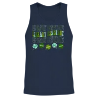 Funny Library Assistant Shamrocks St Patricks Day Unisex Tank Top - Navy – 2