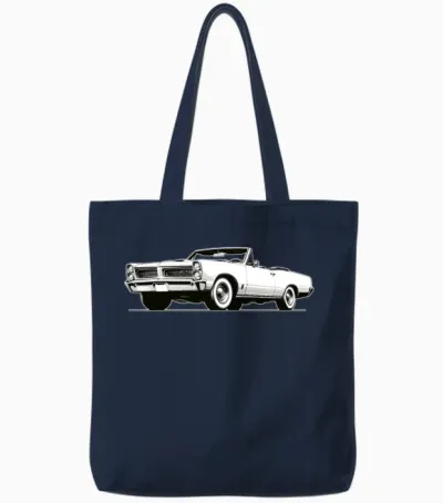 Vintage 1964 Pontiac Gto Convertible Classic Car A Tote Bags - Navy