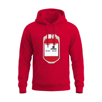 B Negative Blood Bag Unisex Hoodie - Red
