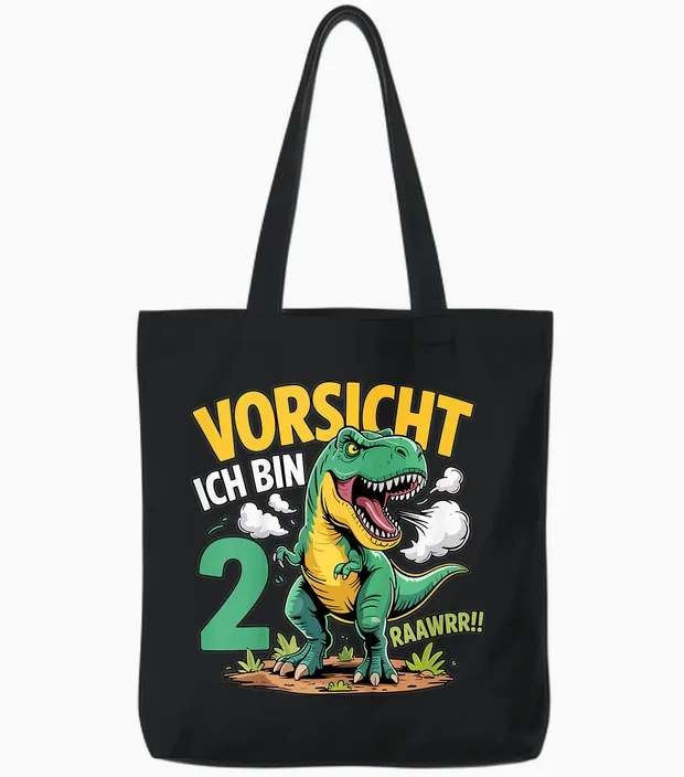 Dinosaurier 2 Geburtstag Deko Ich Bin 2 Dino Jungen 2 Jahre Tote Bags in Black