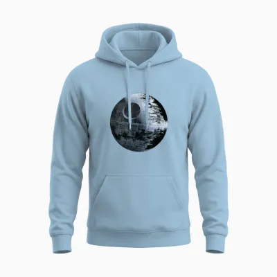 Star Wars Death Star Alone in a Crowd of Galaxies T-Shirt T-Shirt, Black, S Unisex Hoodie - Light Blue