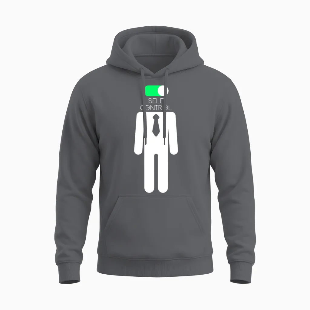 Brain Self Control Turn off Relax Work Mode On Unisex Hoodie in Charcoal