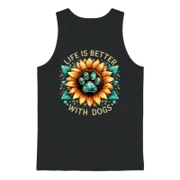 Dog Lover Life Is Better with Dogs Unisex Tank Top - Black – 1