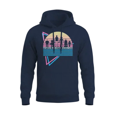 Robots Robotics Retro Unisex Hoodie - Navy