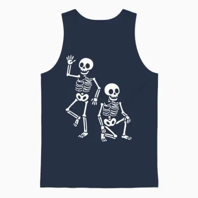 Funny Halloween Trump Skeleton Trump Unisex Tank Top - Navy