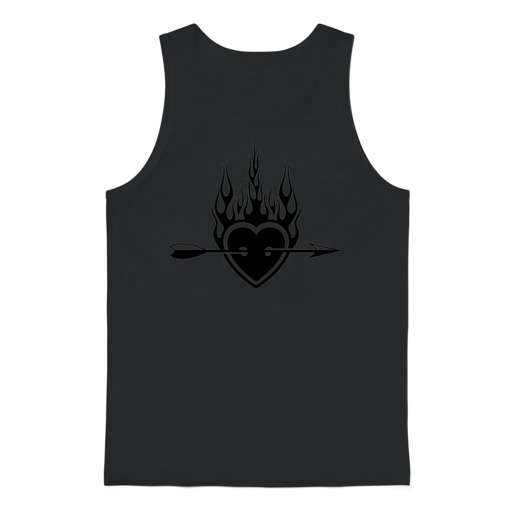 Valentine Unisex Tank Top - Black