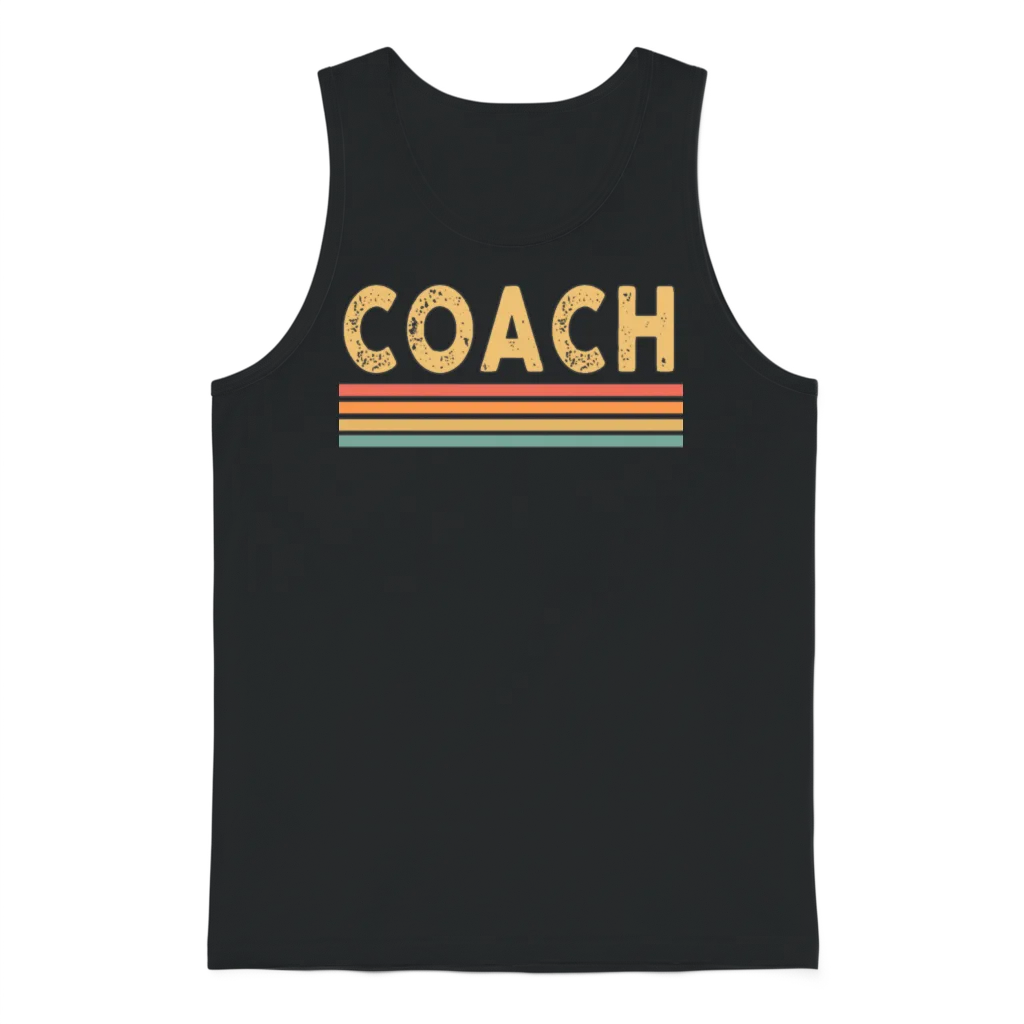 Coach Retro Vintage Funny Unisex Tank Top - Black