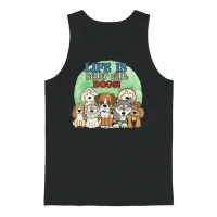 Dogs. Life Is Better with Dogs! Unisex Tank Top - Black – 1
