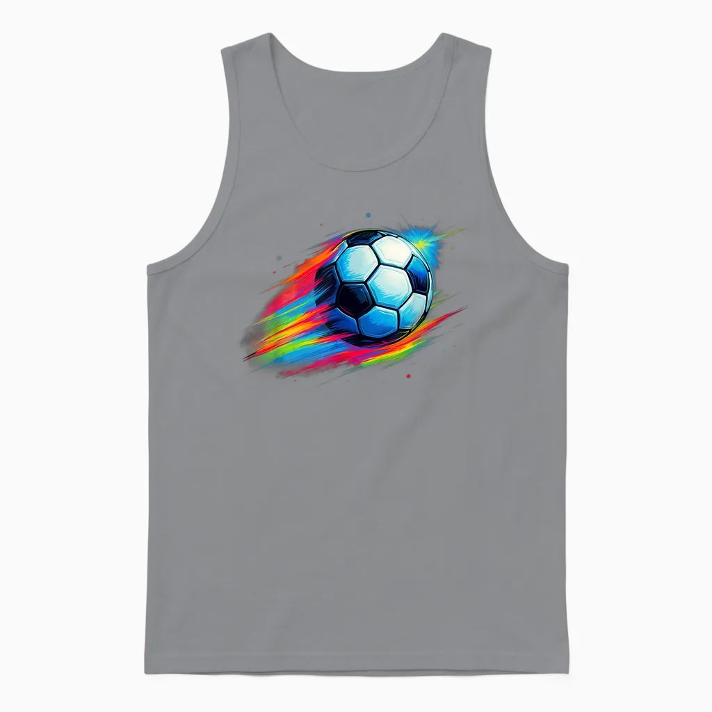 Colourful Football Shirt Tie Dye for Boys Men Women Unisex Tank Top in Sport Grey