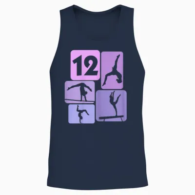 12th Birthday Girl Gymnastic Dancer 12 Years Gymnastics T-Shirt, Black Unisex Tank Top - Navy