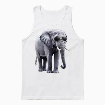 Cooler Elefant Mit Sonnenbrille – Lustiges Design Unisex Tank Top - White