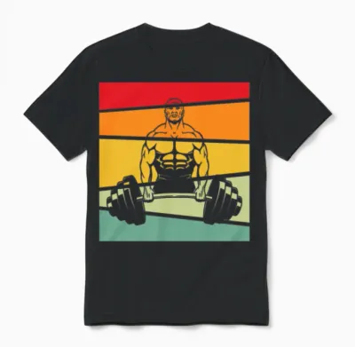 Body Building Retro Unisex T-Shirt - Black