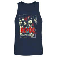 Ac/dc Logo and Band Highway to Hell Album Unisex Tank Top - Navy – 2