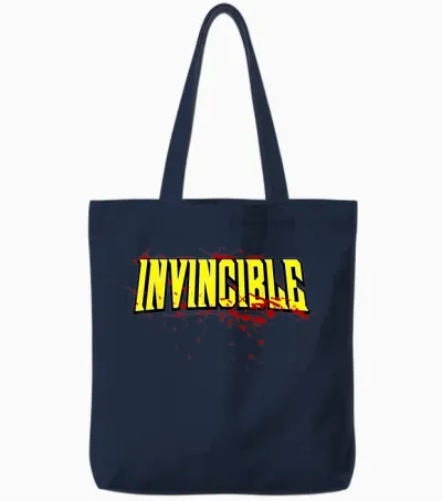 Invincible Bloody Logo Tote Bags - Navy