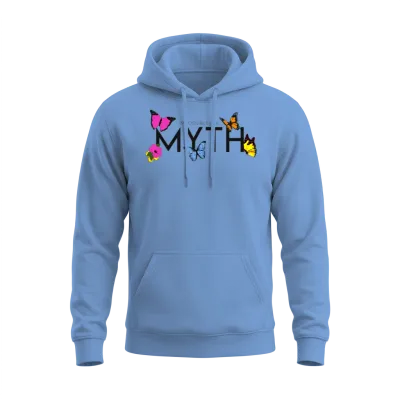 Impossible Is A... Myth Hibiscus Et Papillon Unisex Hoodie - Carolina Blue